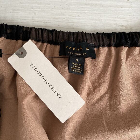 Anthropologie Current Air Smocked Black Lace Blouse Size Small NWT Whimsygoth - Picture 10 of 10